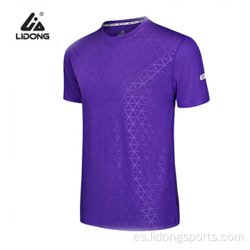 Camisa llana de secado rápido O-cuello Unisex ejecutando ropa deportiva